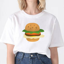 Women FastFood Chips Hamburger  T-shirt 90s Aesthetic Tshirt Vintage Harajuku T-shirt Female Korean Style Fashion Girl Tops Tees 2024 - buy cheap