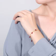 Daimi pulseira feminina de rubi facetada, bracelete de dia natural, amarelo 18k, ouro, cor dupla, tesouro, presente estrelado 2024 - compre barato