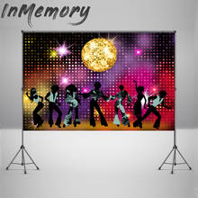 Vintage 70s disco decoração pano de fundo para a festa brilhando neon dancer noite fotografia fundo grazy aniversário banner foto cabine 2024 - compre barato