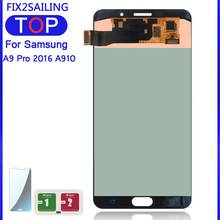 Digitalizador apara samsung galaxy, display de substituição para galaxy a9 pro 2016 a910 oled lcd para a9100 2024 - compre barato