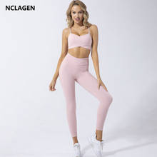 NCLAGEN Yoga Set Women 2 Piece Sportwear Sport Leggings And Top Bra Elastic Gym Running Fitness Suit Crazy Workout Sport Outfit 2024 - buy cheap