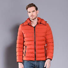 Мужская одежда с капюшоном, мужские зимние парки большого размера, хлопковое повседневное пальто, толстая Мужская ветровка с длинным рукавом оранжевого и красного цвета, 4xl 2024 - купить недорого