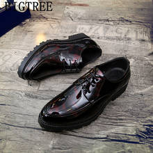 Barbeador sapatos masculinos clássicos, sapatos elegantes de couro envernizado masculinos oxford 2024 - compre barato