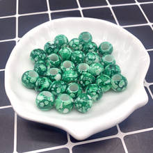 30 pces 12x10mm verde grande buraco redondo contas acrílicas para fazer jóias diy acessório colar fazer jóias 2024 - compre barato
