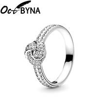 Octbyna Shiny Crystal Concentric Knot Ring For Women High Quality Cubic Zirconia Brand Ring For Lover Charms Jewelry Gifts 2024 - buy cheap