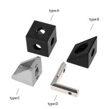 3d impressora 3d 2020 de alumínio bloco cubo prisma conector roda regulador cubo canto v-slot três vias canto conector 90 graus 2024 - compre barato