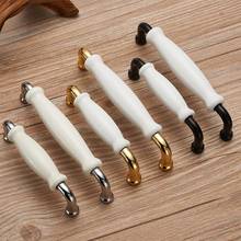 KK&FENG 1pc Modern Ceramics Kitchen Handles Zinc Alloy Rural Table Wardrobe Drawer Pulls Dresser Knobs Furniture Hardware 2024 - buy cheap