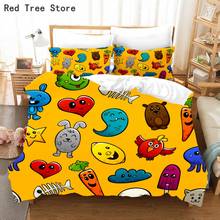 3D Printed Bedding Set Funny Cartoon Doodle Graffiti Duvet Cover with Pillowcase Boy Girl Adult Bedroom Decor Soft Home Textiles 2024 - buy cheap