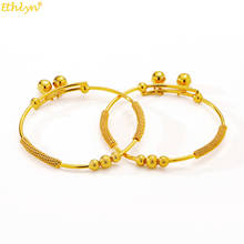 Ethlyn-brazalete de Color dorado para mujer y niña, pulsera ajustable con abalorios, campanas, joyería, regalos para mamá MY159, 2 unids/lote 2024 - compra barato