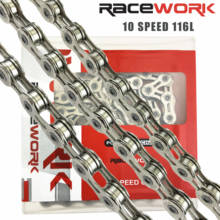 RACEWORK-Cadena de 10 velocidades para bicicleta de montaña, accesorio de plata, medio hueco, 116L, para sistema Shimano SRAM Campagnolo, PC-1051 2024 - compra barato