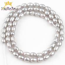 Cuentas de perlas naturales de agua dulce de 4x5mm, espaciador suelto redondo gris, cuentas de perlas para la fabricación de joyas, accesorios de pulsera DIY de 15 pulgadas 2024 - compra barato