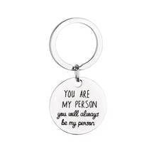 Oeinin Simple Keychain Man Key Holder Bags You Are My Person Unisex Letter Color Alloy Key Chain Pendant Accessories Porte Clef 2024 - buy cheap