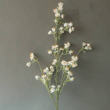 Mini rosas longas galho branco, flores artificiais para casamento e decoração para casa 2024 - compre barato