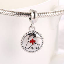 S925 Silver Pendant DIY Jewelry Nurse Dangle Charm fit Lady Bracelet Bangle 2024 - buy cheap