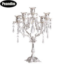 PEANDIM-candelabro de cristal de estilo nuevo, centro de mesa para boda, PARA CENA candelabro, decoración lujosa y romántica, 3 y 5 luces 2024 - compra barato