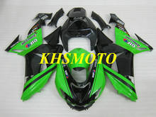 Набор обтекателей литьевой формы для KAWASAKI Ninja ZX10R 06 07 ZX 10R 2006 2007 ABS зеленый черный набор обтекателей + подарки KF38 2024 - купить недорого