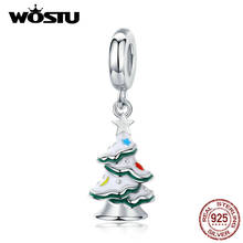 WOSTU Christmas Gift Real 925 Sterling Silver Christmas Tree Charms Beads Fit Original Bracelet Pendant Holiday Jewelry BKC1356 2024 - buy cheap