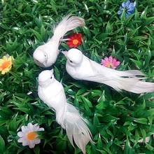 Artificial White Pigeon Plastic Feather Love Peace Doves Bird Simulation Figurines Home Table Garden Hanging Decorations Gifts 2024 - buy cheap