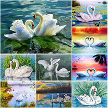 DIY Swan 5D Diamond Painting Full Square Resin Animal Diamont Embroidery Mosaic Cross Stitch Kits Wall Art Home Decor Gift 2024 - buy cheap