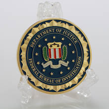 Moneda chapada en oro puro de 24K para regalo, moneda de desafío de Metal americano del Departamento de Justicia de los Estados Unidos, colorida, novedad 2024 - compra barato