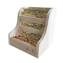 Rabbit Hay Feeder Small Animals Feeding Bowl Rack Wooden Feeding Watering Supplies For Guinea Pig Dishes Pet Feeder Accessories 2024 - buy cheap