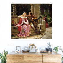 Edmund blair leighton lona tristan & isolde tempos medievais amantes românticos poster pintura no quarto arte da parede fotos casa 2024 - compre barato