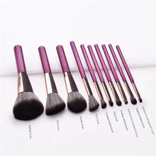 10pcs/lot Makeup Brushes Set purplish red wooden handle pincel maquiagem maquillaje Makeup ToolS for Powder Eyeshadow T10177 2024 - buy cheap