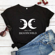 Stay Wild Moonchild T-shirt Fashion Women's Astrology Tshirt Aesthetic 90s Summer Short Sleeve Mystical Graphic Tee Shirt Top 2024 - buy cheap