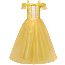 Costume For Girl Yellow Princess Tutu Dress Birthday Party Dress Kids Cosplay Clothes Toddler Christmas Dress The Beauty Girls 2024 - buy cheap