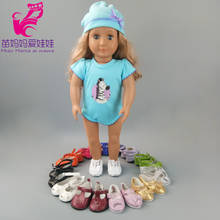 Boneca infantil de couro 18 polegadas, calçado de couro fashion para recém-nascidos de 43cm 2024 - compre barato