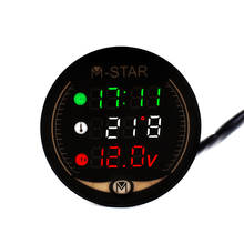 LED 3-in-1 Motorcycle Meter 12V Waterproof Time Temperature Voltage Display Table For Kawasaki ZX 11 1100 7R 9 W800 Z750 ZX 6 2024 - buy cheap