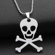 1pcs Stainless steel love heart skull horror scary mask sign pendant necklace skeleton Women men gift necklace jewelry 2024 - buy cheap