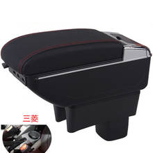 For Mitsubishi Mirage Space Star 2014 - 2018 Storage Box Armrest Arm Rest Dual Layer Black Leather Ashtray 2016 2024 - buy cheap