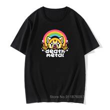 Men Death Metal Aggretsuko Aggressive Retsuko T-Shirt Harajuku Fitted Workout Tops O Neck Cotton Male Tees Vintage T Shirts 2024 - buy cheap