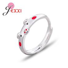 High Quality Women Fashion Jewelry Genuine 925 Sterling Silver Rings Little Piggy Pattern Open Finger Rings For Women Girls 2024 - buy cheap