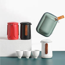 Xícaras de chá de cerâmica portátil, conjunto com bule para chá, presente fino, cerâmica, viagem ao ar livre 2024 - compre barato