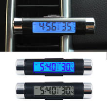 Reloj Digital LCD 2 en 1 para coche, termómetro de temperatura, pantalla electrónica, reloj de Hora Digital, accesorio portátil con Clip 2024 - compra barato