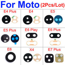 Задняя камера, стеклянные линзы для Moto Motorola E4 E5 E6 X4 Play Plus, Внешняя камера, линзы для большой камеры, стеклянная крышка + наклейка 2024 - купить недорого
