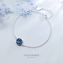 Colusiwei Blue Natural Crystal Link Bracelets for Women 925 Sterling Silver Planet Chain Bracelet Fashion Fine Jewelry Bijoux 2024 - buy cheap