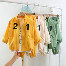 Spring and autumn boy and girl clothes 2-piece set of casual alphabet sportswear girl sports suit kids clothes suit 2024 - buy cheap