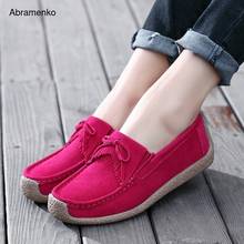 Casual Bowtie Loafers Sweet Candy Colors Women Leather Flats Solid Black Autumn Spring Shoes For Woman 6 Colors Plus Size 35-41 2024 - buy cheap