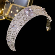 JaneVini Fashion Luxury Zirconia Princess Eugenie Tiaras Crowns Royal Bridal Crystal Headwear Jewelry Wedding Hair Accessories 2024 - buy cheap