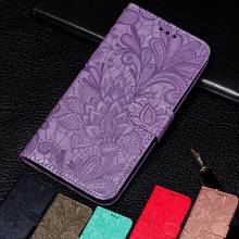 Capa carteira de renda floral e couro para xiaomi, mi 9, se, 9t, mi9, a2, lite, 10, mi10, a3, redmi k30 capa pro 6a 7a 8a go note 6, 7, 8, 9 s, 9 s 2024 - compre barato