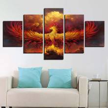 Картина Fire Phoenix Bird, миф, искусство HD 5 p, искусство на холсте, картина HD, Картина на холсте для гостиной 2024 - купить недорого