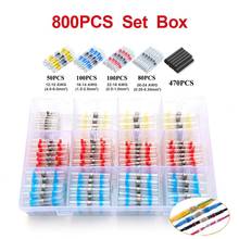 800/300/250Pcs Heat Shrink Butt Crimp Terminals Waterproof Solder Seal Electrical Butt Connectors Wire Cable Splice Terminal Kit 2024 - buy cheap