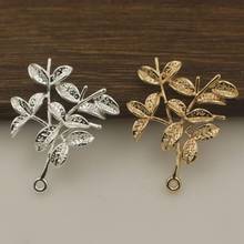 20pcs Leaf Branch Charms Oriental Pendant Quality Brass Metal Gold Color for DIY Women Bride Wedding Hair Jewelry Accessories 2024 - buy cheap