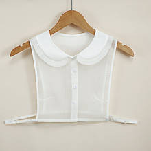 Linbaiway-Cuello falso con botones blancos para mujer, camisa desmontable, blusa, suéter, decoración de camisa 2024 - compra barato