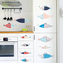 Colorful Fish Simple Wall Sticker Kitchen Refrigerator Self-adhesive Stickers Cartoon Painting Home Wall Decor Room Decoration 2024 - buy cheap