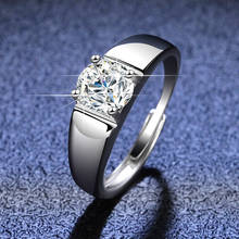 Men Excellent Cut D Color Pass Diamond Test 1 ct Moissanite Wedding Ring 925 Silver Sparkling Stone Rings pt950 Stamp Jewelry 2024 - buy cheap