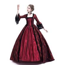 Medieval Renaissance Vintage Gothic Maxi Gown Dress Adult Women Halloween Carnival Outfit Floor Length Court retro Lace Dress 2024 - buy cheap